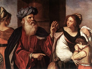 Guercino Painting - Abraham Casting Out Hagar and Ishmael Baroque Guercino